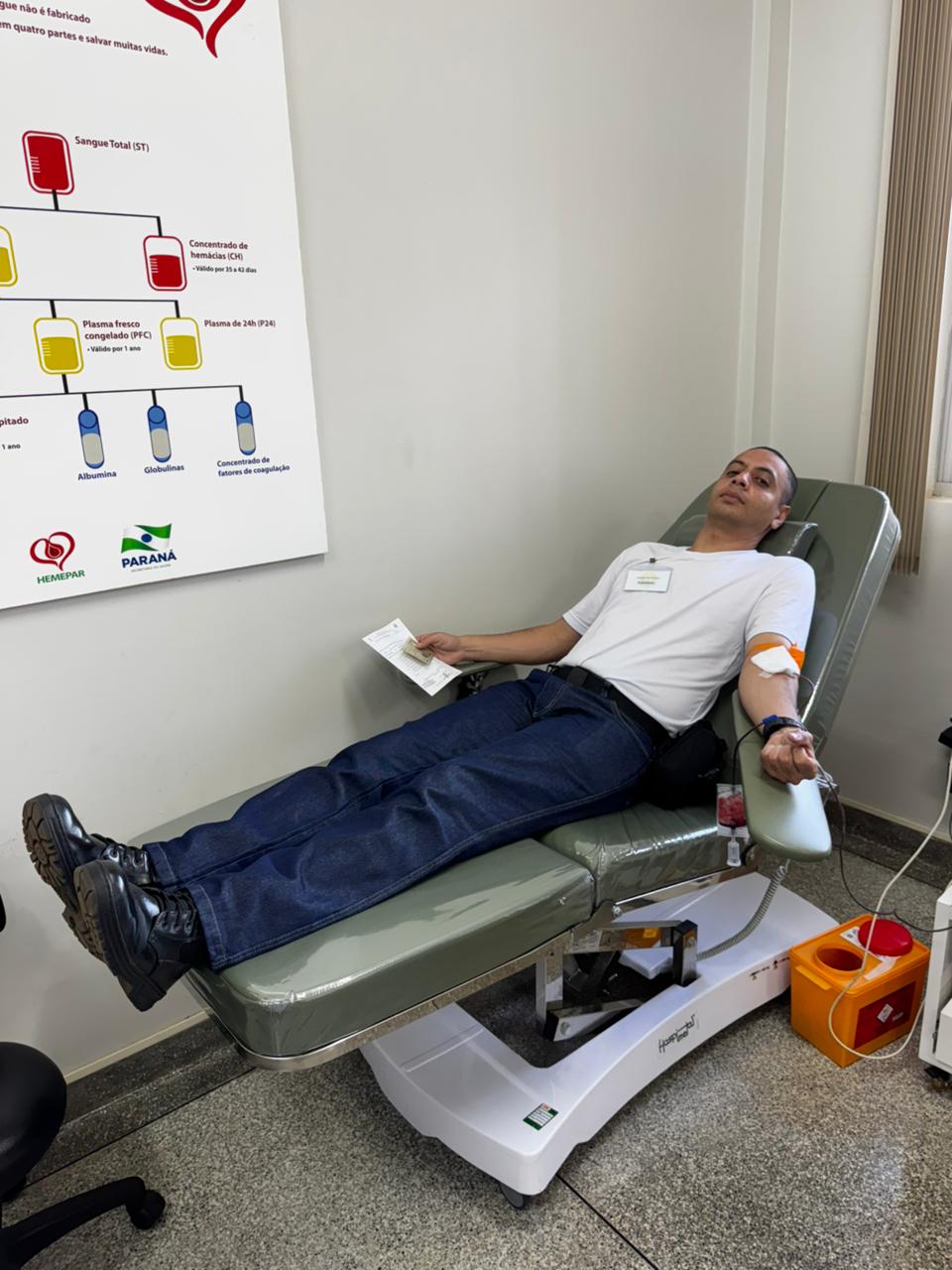 Aluno da PM durante ação no Hemonúcleo