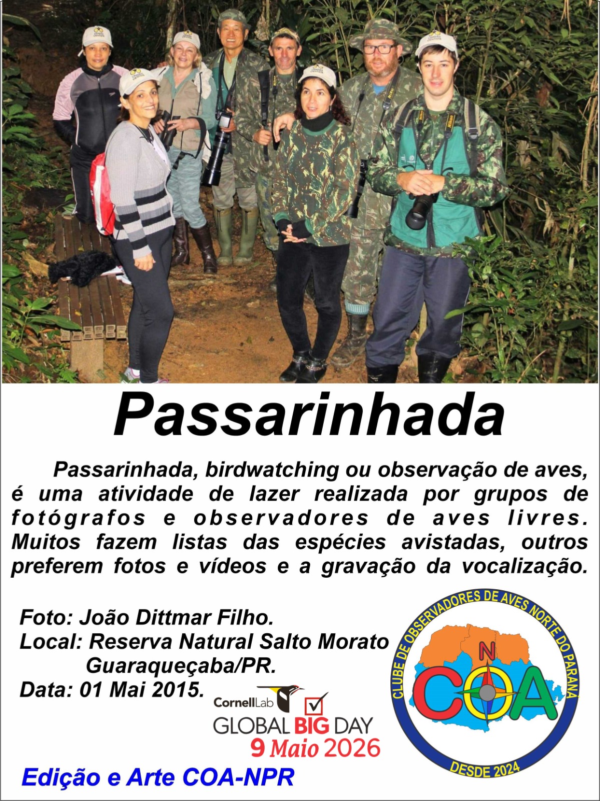 Apucarana participa de evento mundial de observação de aves