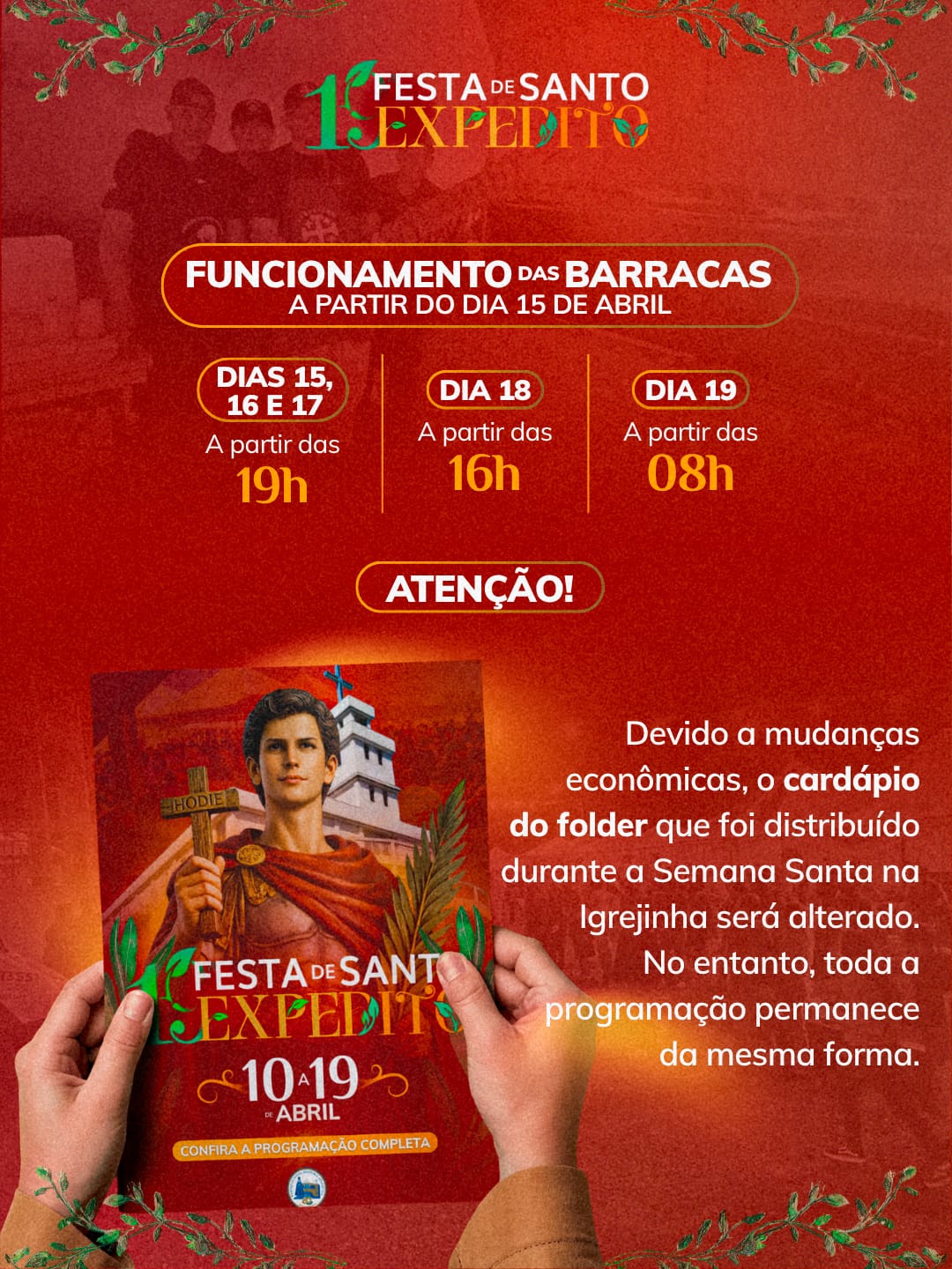 Novena de Santo Expedito abre festa com missas e shows em Apucarana