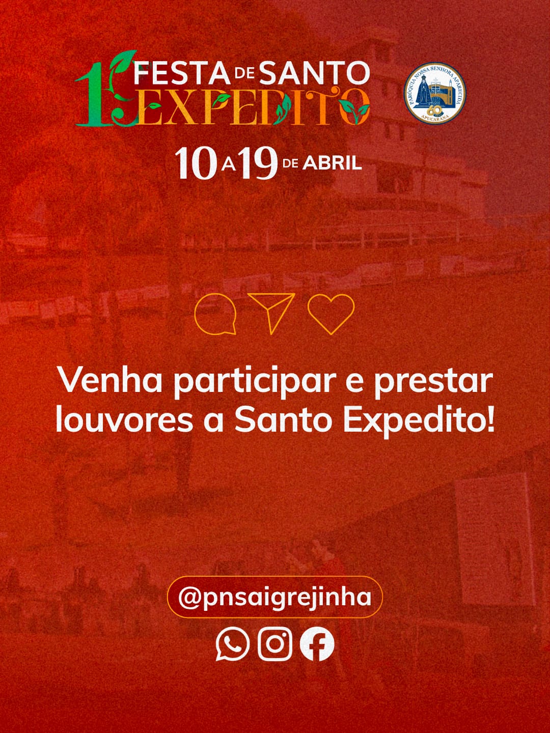Novena de Santo Expedito abre festa com missas e shows em Apucarana