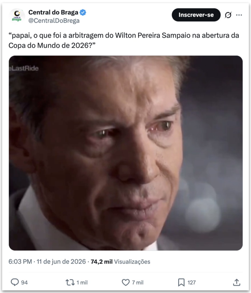 Árbitro brasileiro vira meme na abertura da Copa após expulsões e inglês confuso