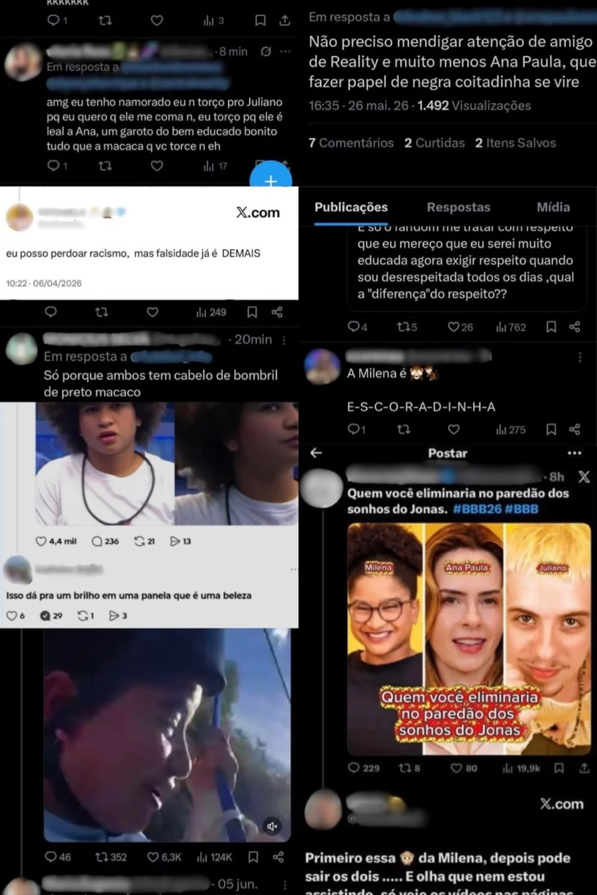 Tia Milena expõe ofensas racistas após jantar com ex-BBBs: "Tudo será tratado com jurídico"