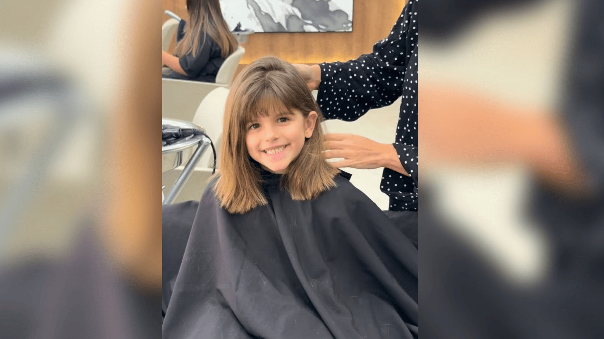 Aos 4 anos, filha de Bárbara Evans muda o visual e doa cabelo para crianças com câncer