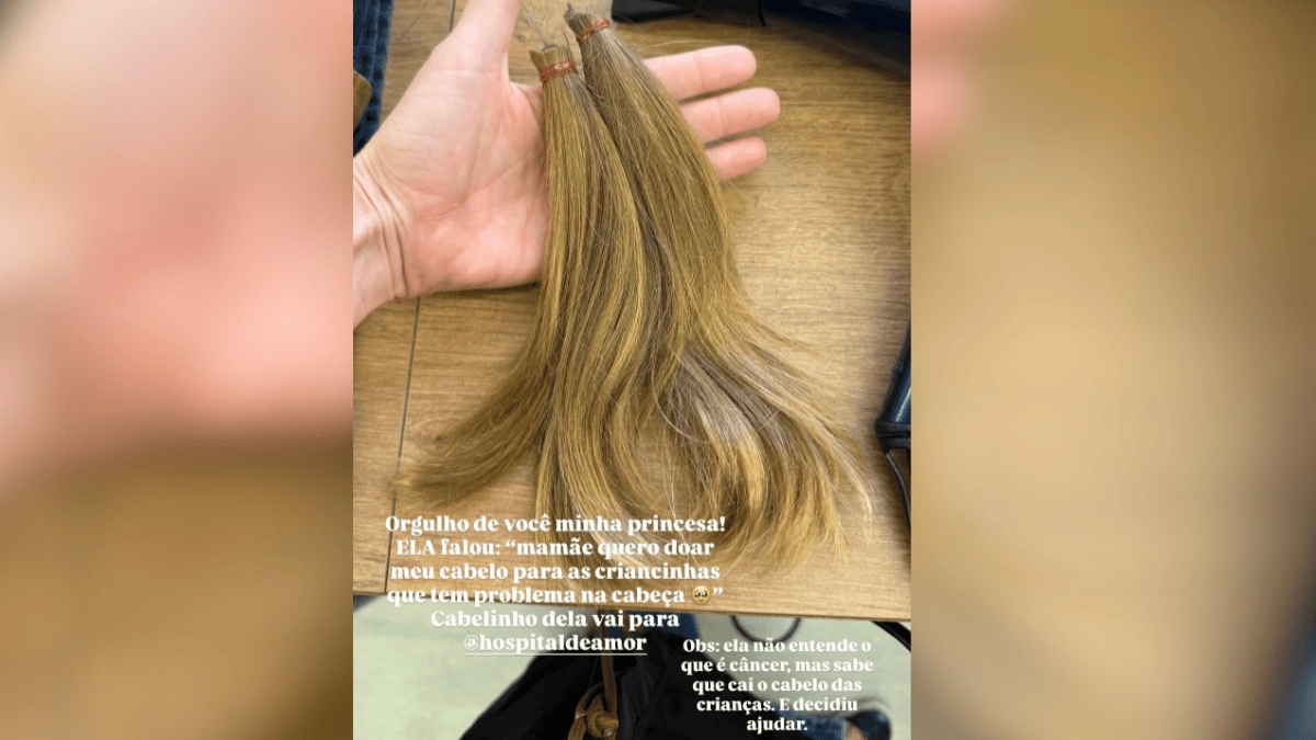 Aos 4 anos, filha de Bárbara Evans muda o visual e doa cabelo para crianças com câncer