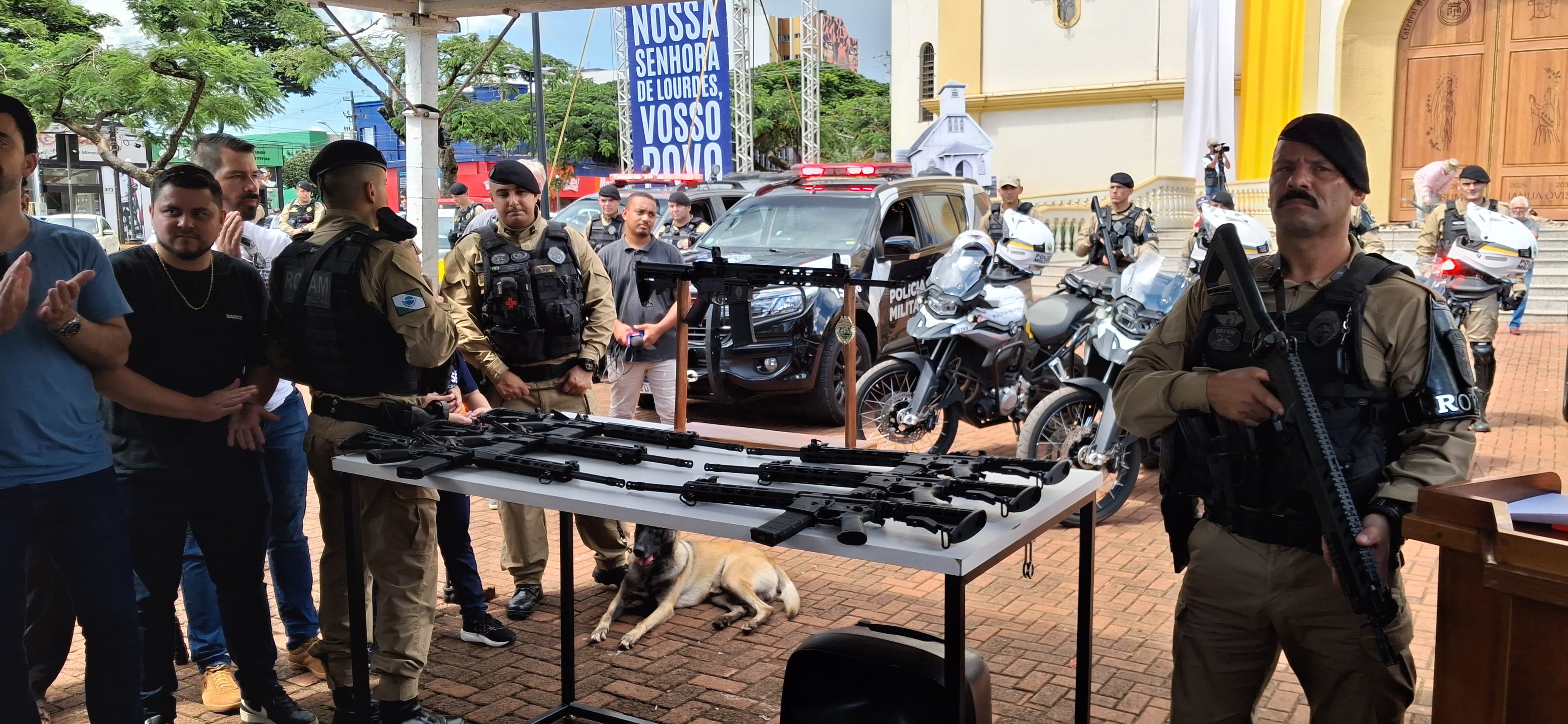 PM de Apucarana recebe 7 fuzis importados dos EUA doados pelo Conseg