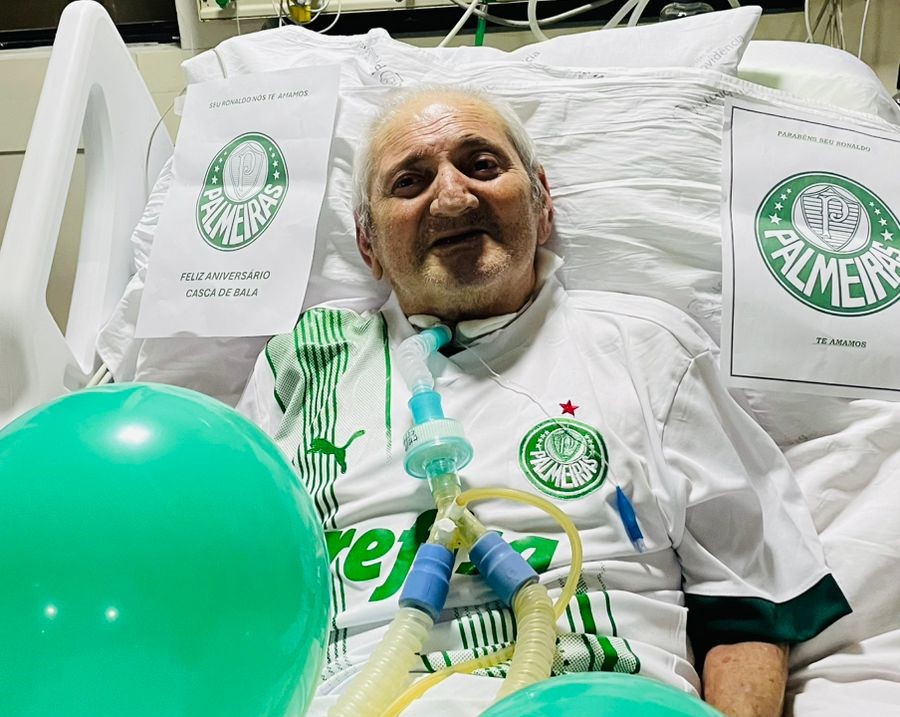 Paciente internado há 216 dias ganha festa temática do Palmeiras