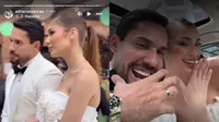 Bil mostrou uma foto com a noiva no carro após o casamento