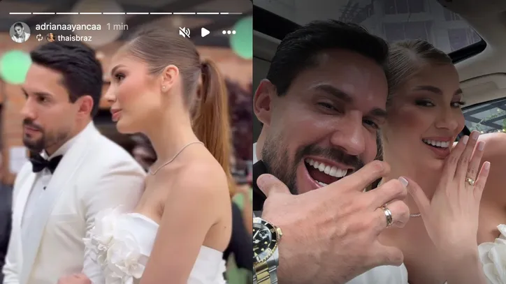 Bil mostrou uma foto com a noiva no carro após o casamento