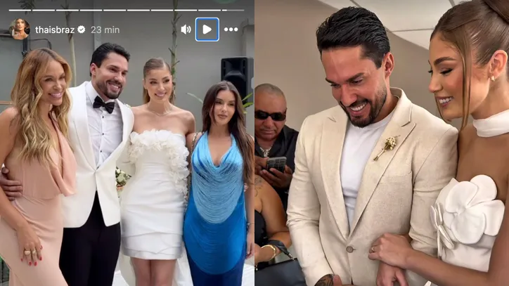 Entre os convidados, eles contaram com a presença de ex-BBBs, como Thais Braz e Sarah Andrade