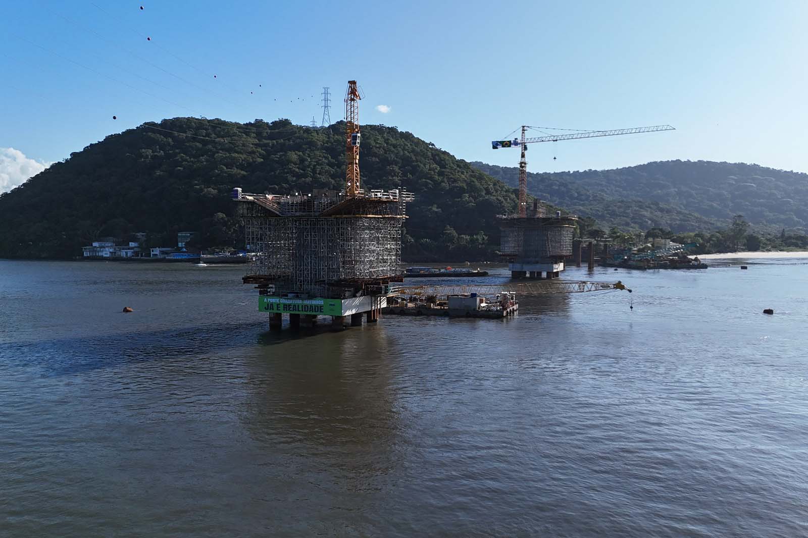 Ponte de Guaratuba alcança 50% das obras concluídas; veja fotos