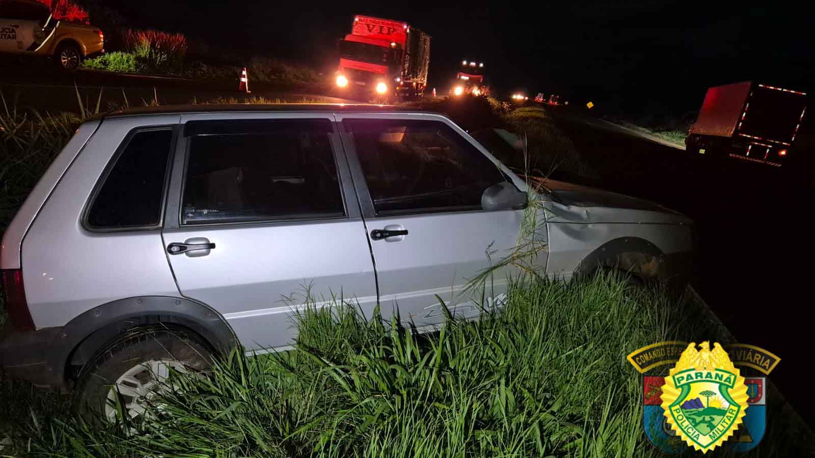 Quatro ficam feridos após atropelamento de capivara na PR-986
