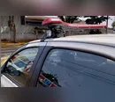 Fuga termina com suspeito e viatura da PM batendo em muro em Marilândia do Sul