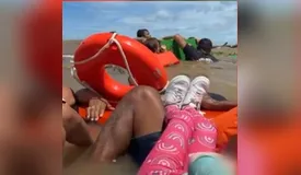 Passageira de lancha fez vídeo à deriva