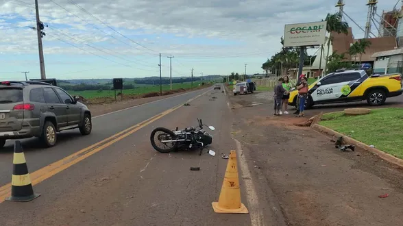 Acidente na PR-457 envolve moto de Apucarana e deixa ferido