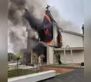 Incêndio destrói parcialmente Igreja Matriz de Treze de Maio (SC) após missa