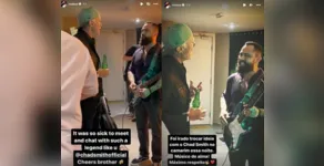  Chad se encontrou com a dupla na noite dessa quarta 