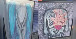  As assinaturas das obras foram apagadas com tinta preta 