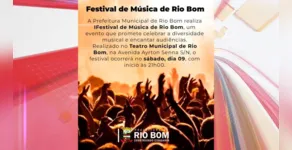  Evento acontece no sábado, dia 09, com início às 21h00. 