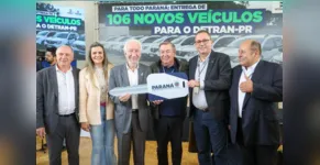  Governador Darci Piana participa entrega de 106 carros para o Detran. 