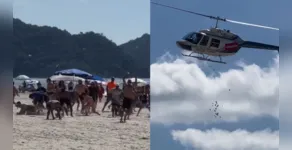  Influenciadora realizou ação na praia de Blaneário Camboriú 