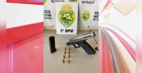  Pistola Taurus, modelo TS9, calibre 9mm estava carregada com oito munições 