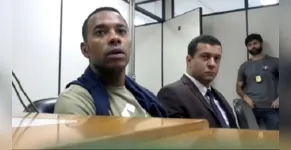  Robinho na audiência de custódia na Polícia Federal, em Santos 