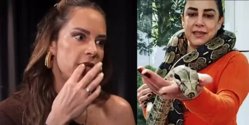 A apresentadora contou em um podcast que já foi atacada por suas cobras.