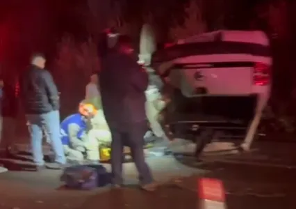 Acidente mobilizou equipes dos bombeiros