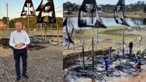 Barco era atração infantil no lago; fogo causou perda total