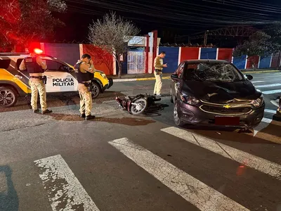 Batida entre carro e moto deixa vítimas sem ferimentos em Apucarana