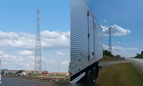 Homem em cima de torre mobiliza Bombeiros em Marilândia do Sul