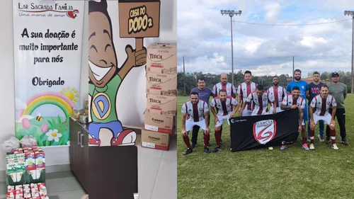 Jogadores doam leite para entidades sociais