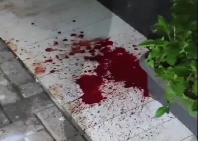 Manchas de sangue encontradas no local do crime