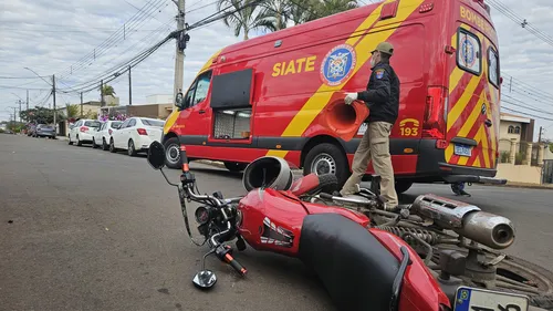 Motociclista fica ferido em acidente na Vila Formosa em Apucarana