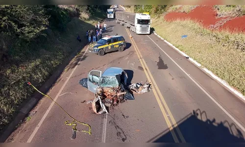 Pai e filho morrem em grave acidente na BR-487, em Campo Mourão