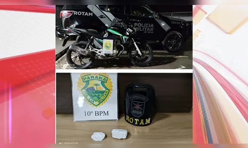 Rotam apreende moto roubada e cocaína em Apucarana; jovens são detidos