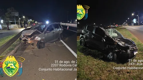 Acidente envolveu Fiat Mobi e Ford Fiesta