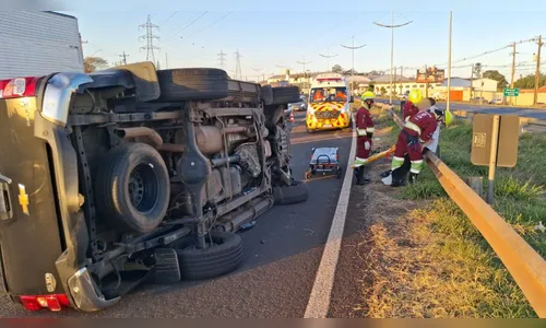 Capotamento na BR-369 mobiliza equipes de resgate em Apucarana