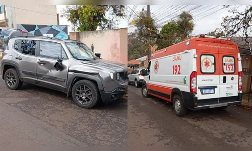 Motociclista é socorrido após acidente de trânsito em Apucarana