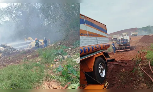 Incêndio no aterro sanitário de Jandaia já dura mais de 10 dias