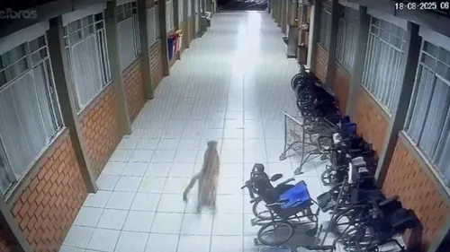 Onça é filmada correndo em corredor de Apae na cidade de Cascavel