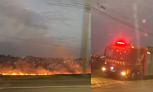 Incêndio às margens da Avenida Brasil gera transtorno em Apucarana
