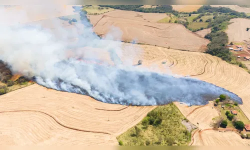 Incêndio de grandes proporções atinge propriedade rural em Califórnia