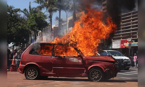 Simulação de acidente encerra Semana do Trânsito em Arapongas; veja
