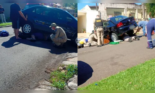 Idoso fica preso embaixo de carro após acidente em Apucarana