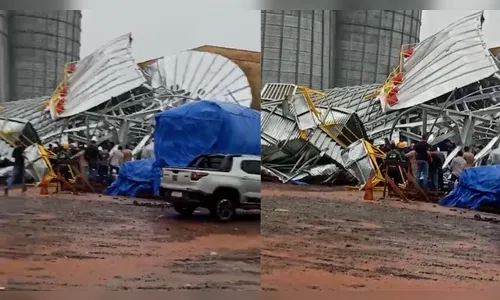 Temporal derruba silo de cooperativa em Jardim Alegre (PR); veja o vídeo