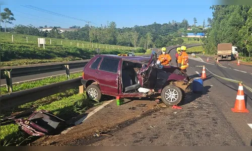 Motorista morre após invadir contramão e colidir frontalmente com carreta na BR-376