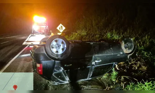 Gol capota entre Tamarana e Londrina na PR-445