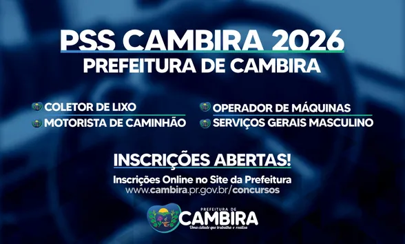 Prefeitura de Cambira abre PSS com vagas em diferentes áreas