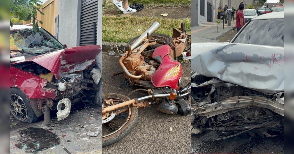 Colisão tripla deixa quatro feridos em Arapongas; crianças estão entre as vítimas
